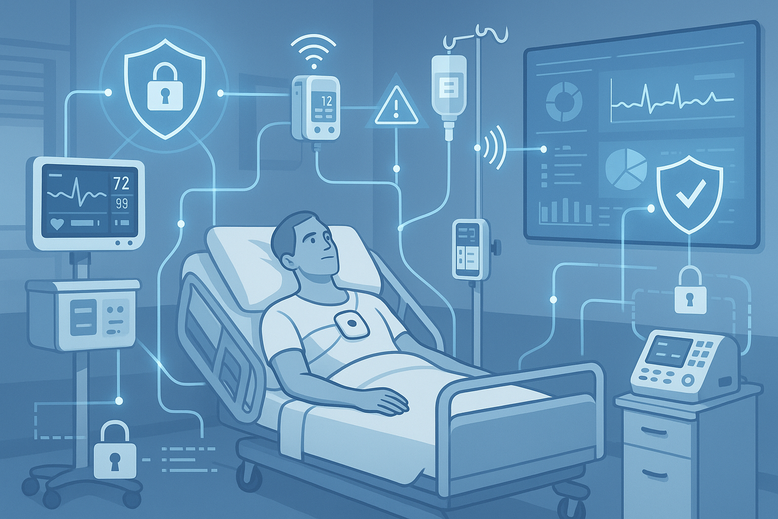 Dispositivi connessi (MIoT) in ospedale: benefici clinici e sfide di sicurezza informatica